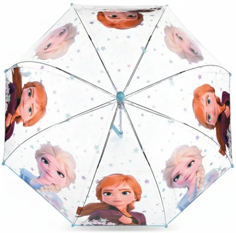 Dievčenský priehľadný dáždnik Ľadové kráľovstvo - Frozen - motív Anna a Elsa