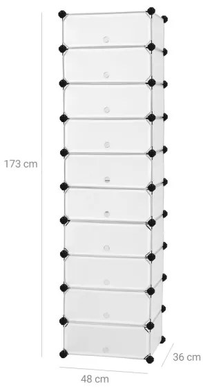 Modulárny regál so zásuvkami BOXIFY, biely