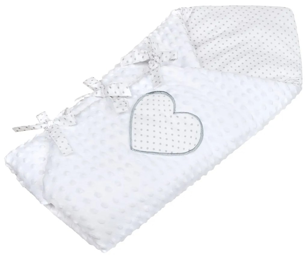 Luxusná šnurovacia Zavinovačka z Minky New Baby biela 75x75 cm