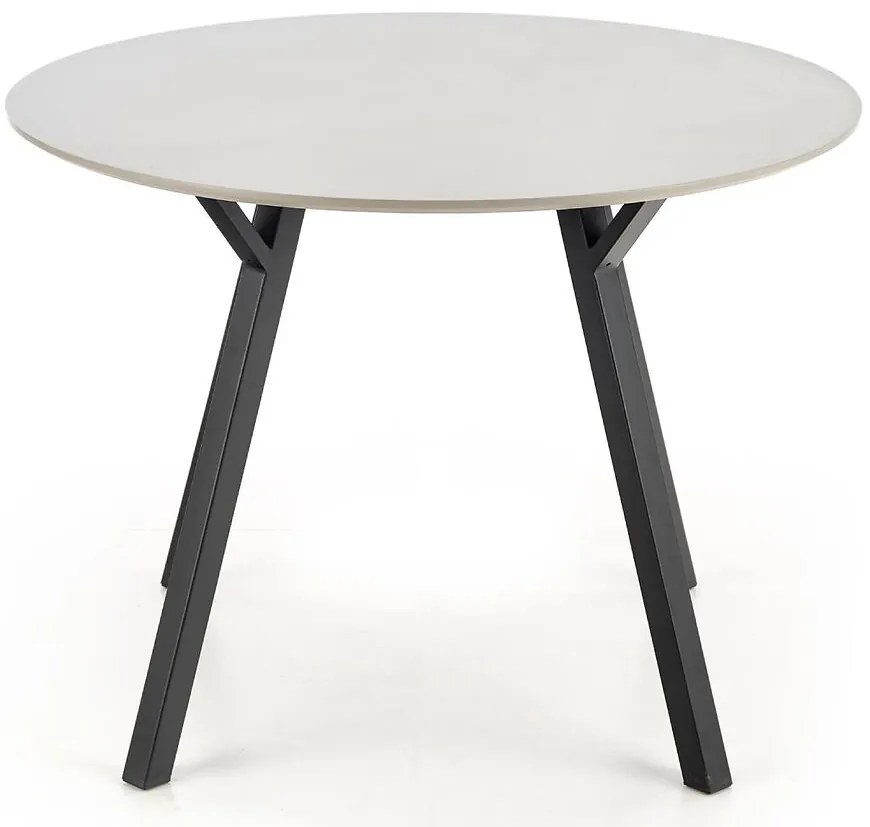 Stôl Balrog Okrúhly 100 Mdf/Oceľ – Svetlý Popolavý/Čierna