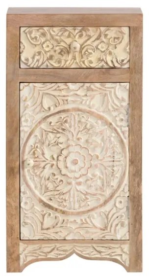 furniture-nabytek.cz - Masívna kúpeľňová spodná skrinka Delhi z mangového dreva, lakovaná, hnedá – 43×30×80 cm
