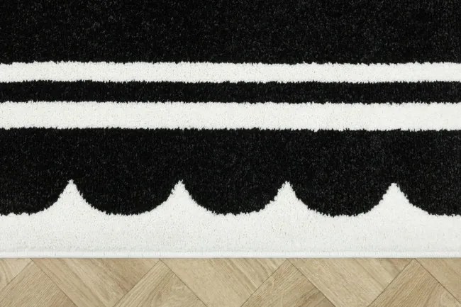 Detský koberec LIMA M138A čierny / biely