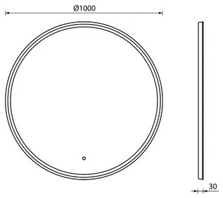 LED Zrkadlo do kúpeľne Focco MIA okrúhle Ø100 cm