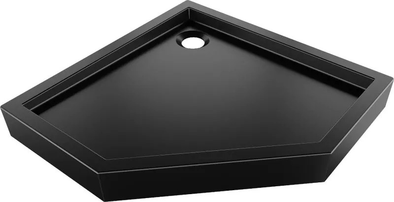 Mexen Flow+ päťuholníková sprchová vanička 100 x 100 cm, čierna matná, 46P701010H