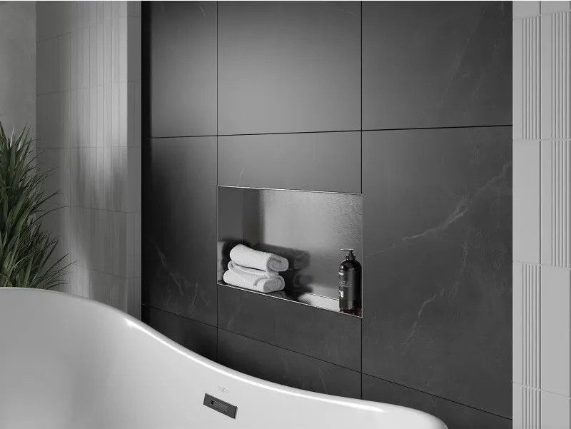 Mexen X-Wall-NR, polica na zapustenie bez príruby 60 x 30 cm, grafitová matná - 19E1603010