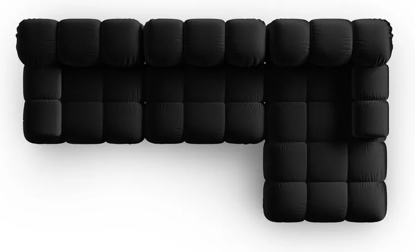 Čierna zamatová pohovka 285 cm Bellis – Micadoni Home