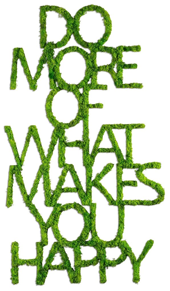Nástenná MDF dekorácia Robte viac toho, čo vás robí šťastnými zelená
