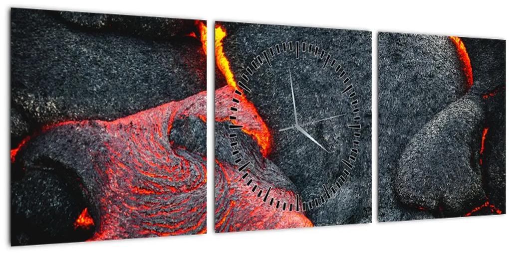 Obraz - Láva (s hodinami) (90x30 cm)