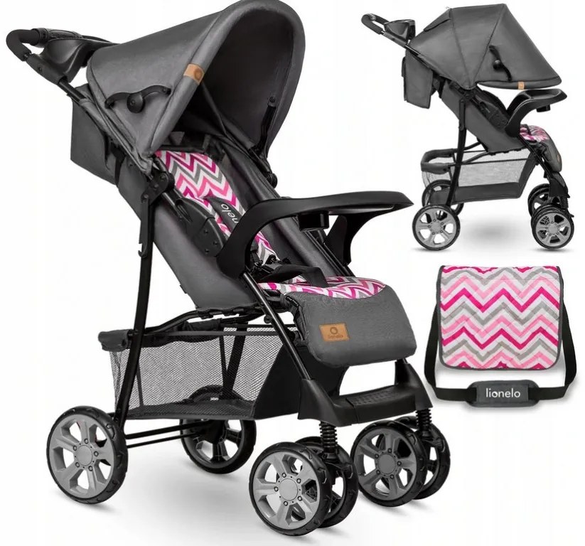 Športový kočík Lionelo Emma Plus pink scandi