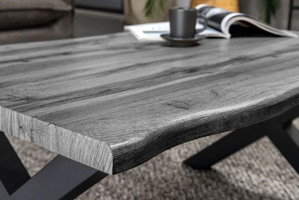 Konferenčný stolík WILD 90 cm - Wild Oak, nohy v tvare X