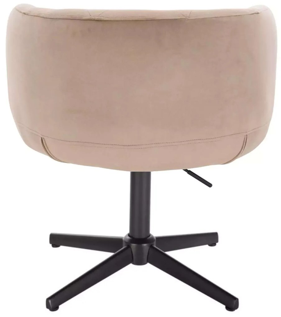 LuxuryForm DESIGN Kreslo MONTANA VELUR na čiernom kríži - latte