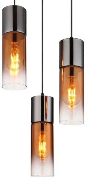 Globo 21000-3HG - Luster na lanku ANNIKA 3xE27/25W/230V čierna/medená