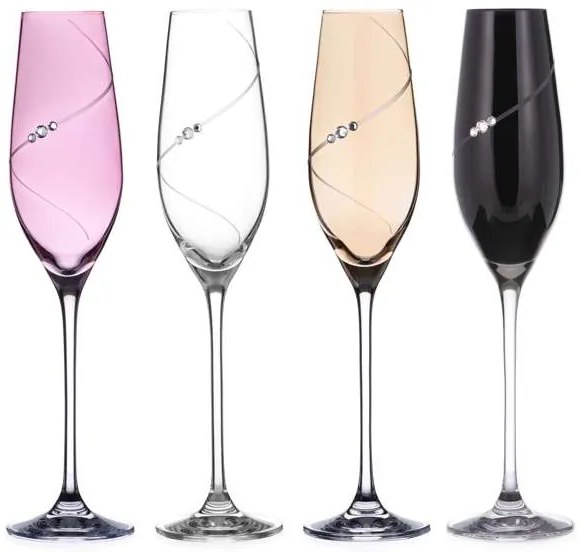 Diamante Silhouette Selection poháre na sekt 210 ml 4 ks