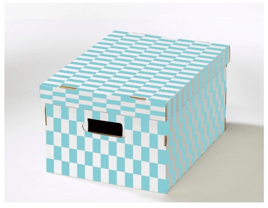 Sada 2 škatúľ s viečkom z vlnitej lepenky Compactor Joy, 40 × 31 × 21 cm