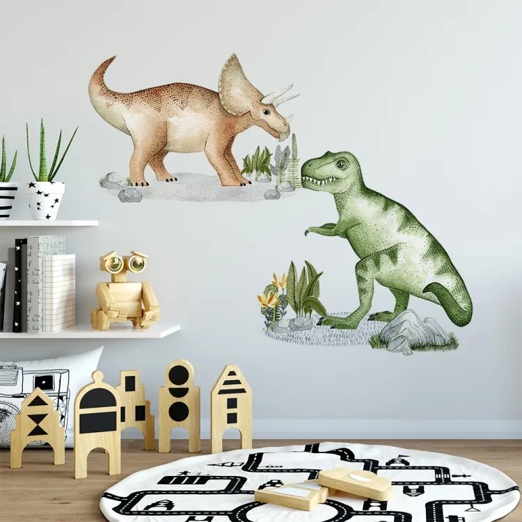 Nálepka na stenu, Tyranosaurus a Triceratops