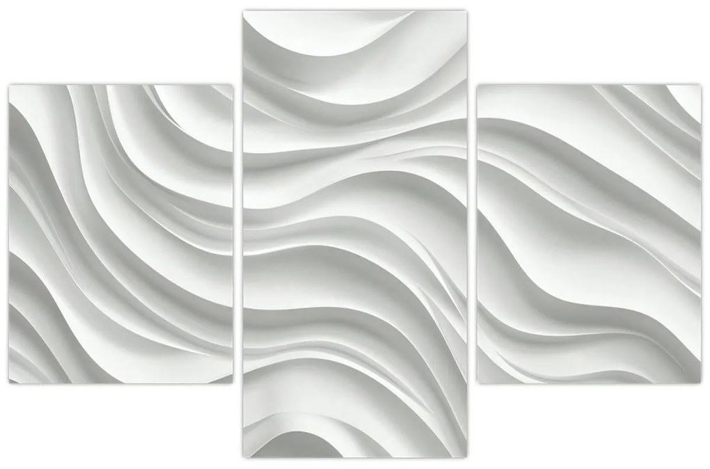 Obraz - 3D biele vlny (90x60 cm)