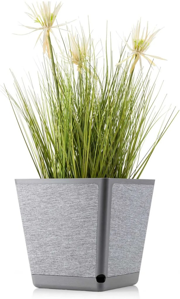 PLASTOVÝ KVETINÁČ PILEA TX 24X24 CM SIVÁ