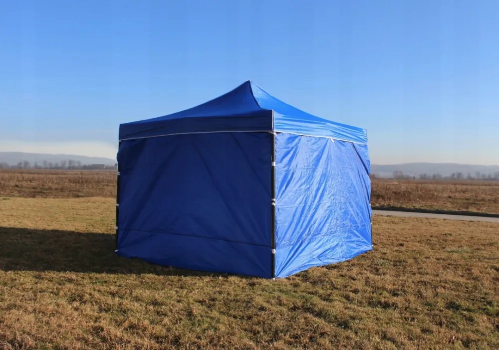Trojstenný párty stan bez okien čierna 3m x 3m