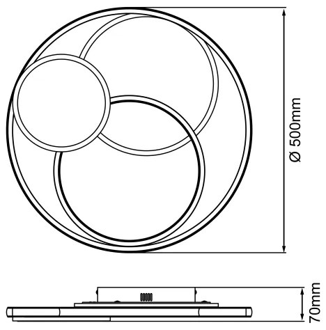 Brilliant - LED St. stropné svietidlo RUNDA LED/50W/230V 3000-6500K čierna + DO