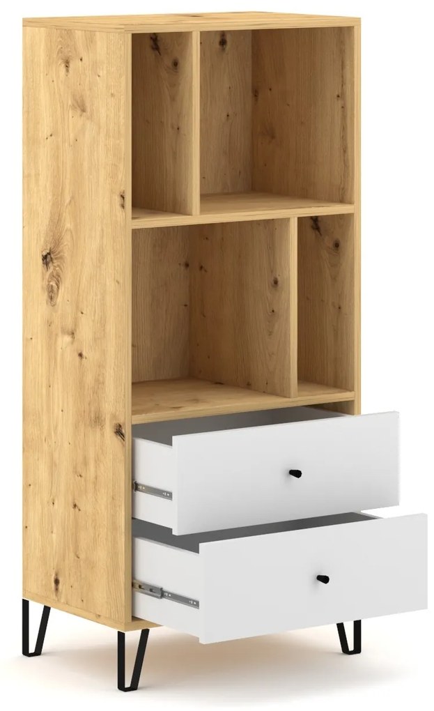 Regál Bilbao 63,4 cm dub artisan/biely