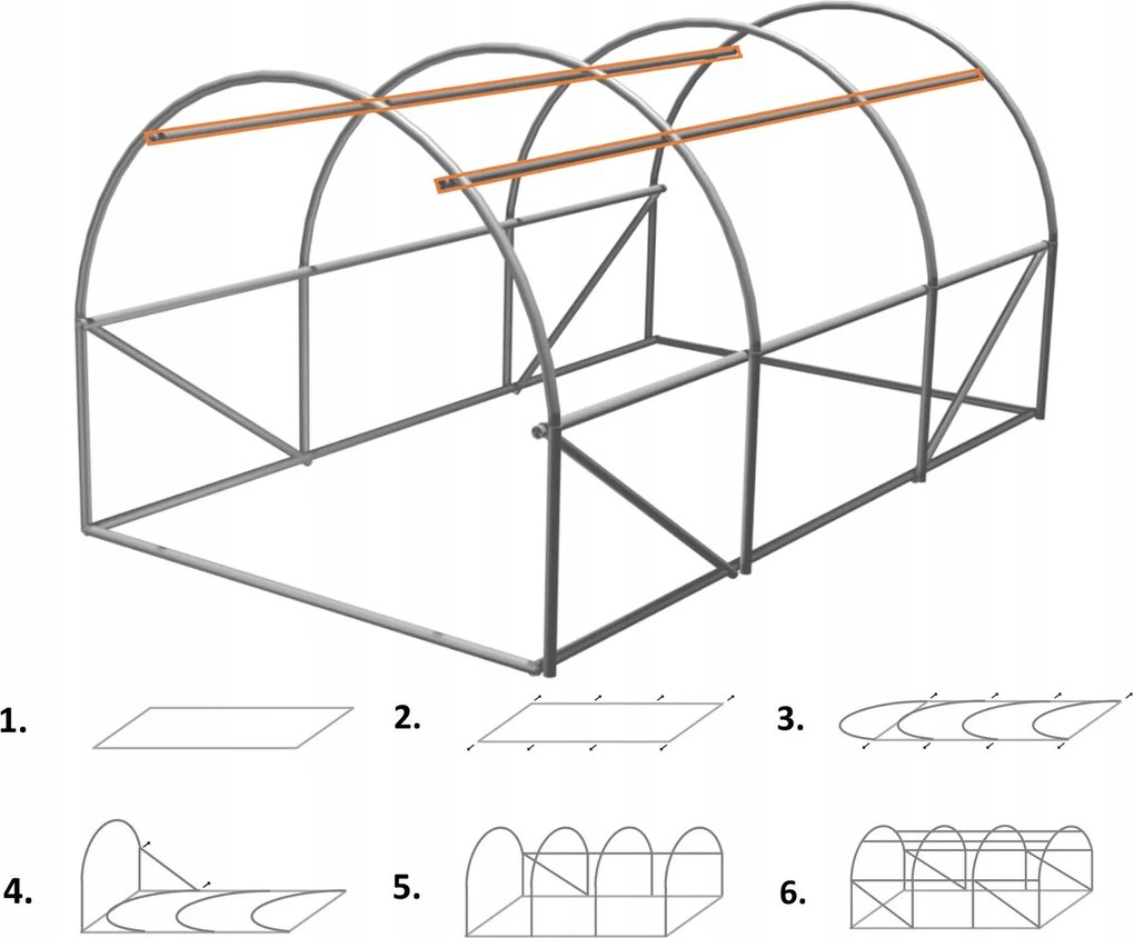 Záhradný fóliovník 3m x 2m x 2m GARDEN LINE – TUN5207