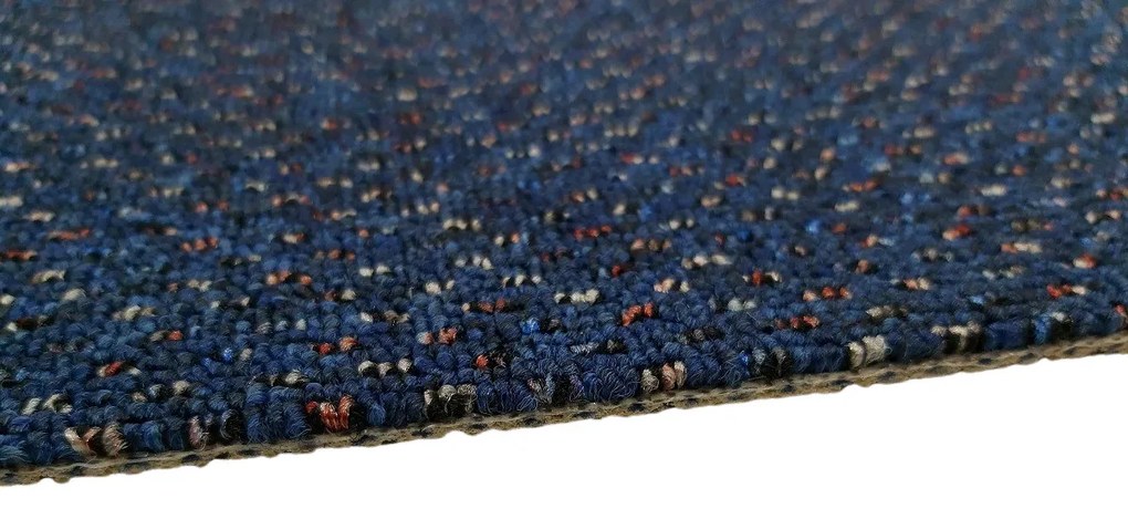 Koberec metráž New Techno 3535 tm. modré, na mieru, šíře 4m,5m, modrá, ab (mriežka), chodba / predsieň, Timzo