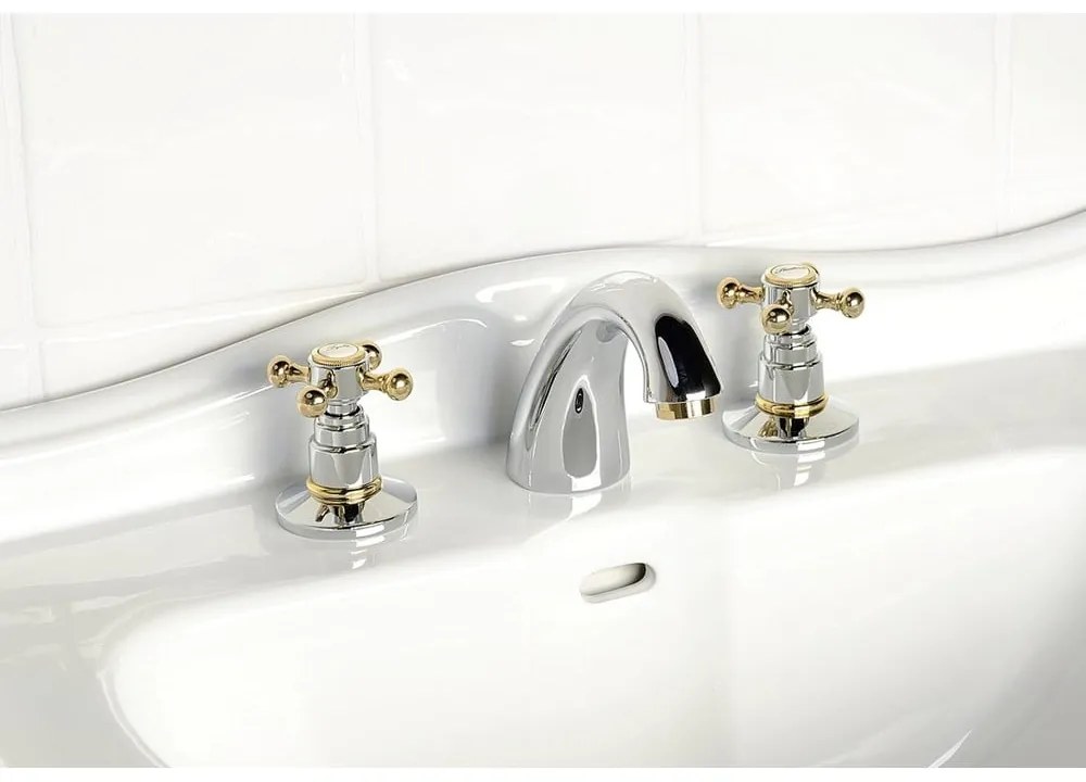 Umývadlová batéria v lesklej strieborno-zlatej farbe Antea - Sapho