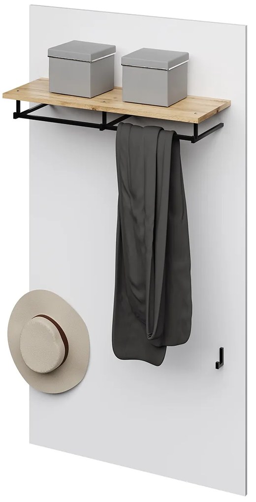 Vešiakový panel Neston HP - biela / dub wotan