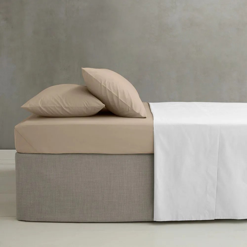 Svetlohnedá napínacia perkálová plachta 90x190 cm Easy Iron Percale – Catherine Lansfield