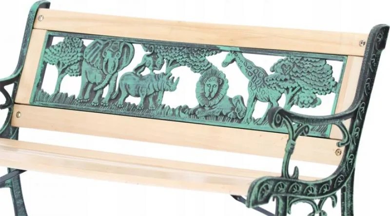 Dětská zahradní lavice ELARA 82 cm z masivu/zelená