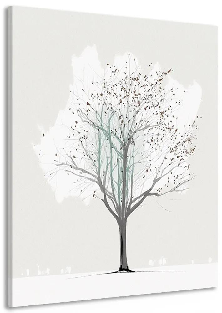 Obraz minimalistický strom v zime Varianta: 60x90