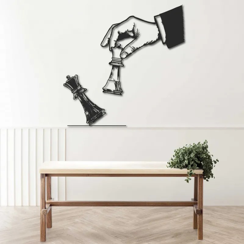 Elegantný dvojdielny obraz šachový dizajn - ŠACHMAT | SENTOP PR0435 plywood