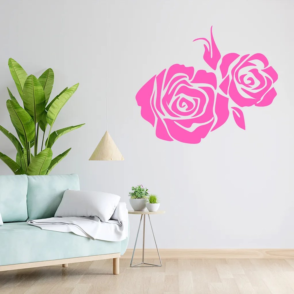Veselá Stena Samolepka Ruža Farba: červená, Veľkosť: 80 x 97 cm
