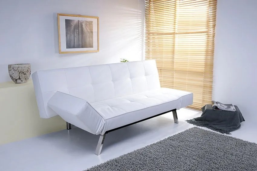 Pohovka Berlin, biela ekokoža