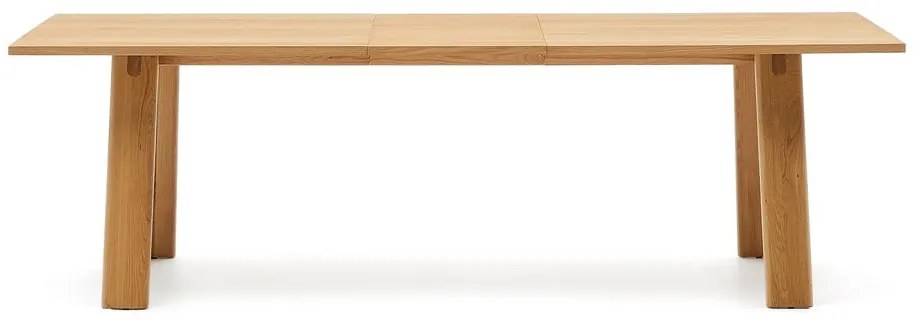 Rozkladací jedálenský stôl s prídavnou doskou s doskou v dubovom dekore 95x200 cm Arlen – Kave Home