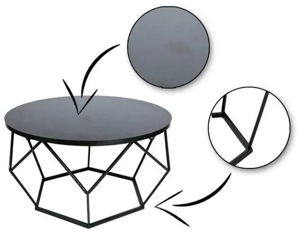 Konferenčný stolík DIAMOND 40x70 cm čierna