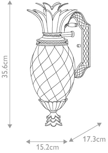 Hinkley HK-PLANTATION-S-MB - Vonk. svietidlo PLANTATION 1xE27/40W/230V IP44 čierna