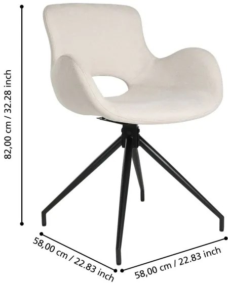 Eglo 424706 - Jedálenská stolička BULACAN 82x58 cm krémová/čierna