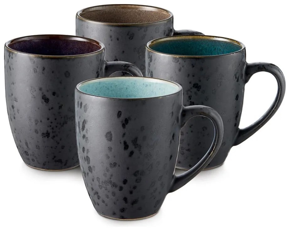 Čierne/tmavomodré keramické hrnčeky v súprave 4 ks 300 ml Gastro Black/Mix – Bitz