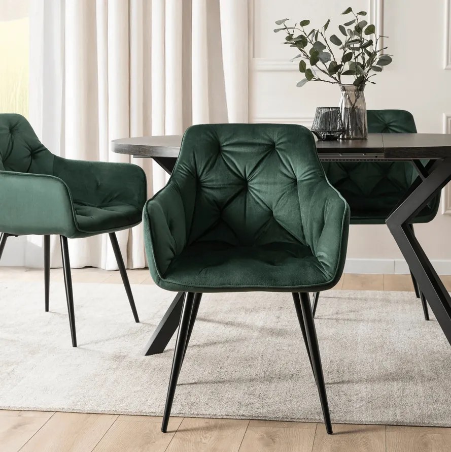 Stolička STAR zelená velúrová