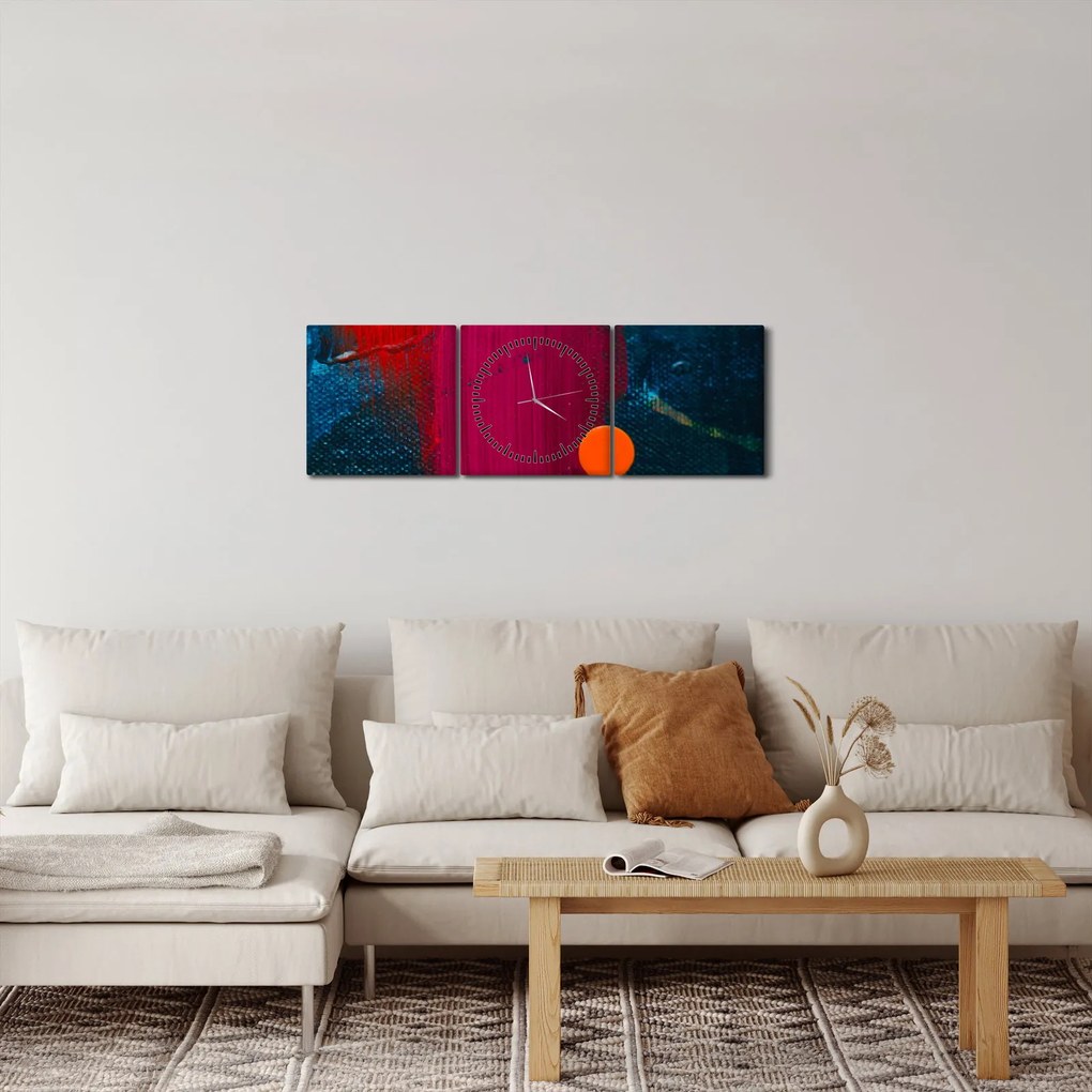 Obraz farby (s hodinami) (90x30 cm)