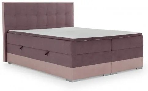 Posteľ Boxspring Damasia 200 x 180, zelená / šedá (látka - 11)