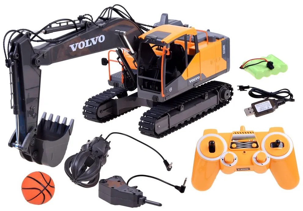 Veľký bager VOLVO 3 v 1 na diaľkové ovládanie - 3 hroty RC0495