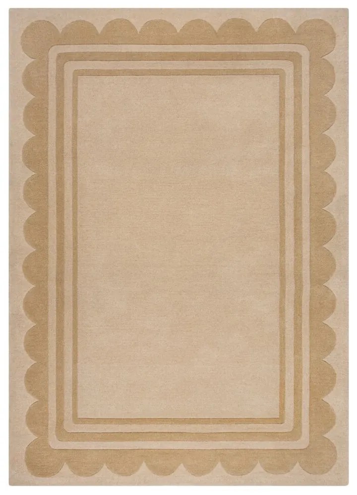 Ručne všívaný kusový koberec Lois Scallop Natural, 160x230, béžová, chodba / predsieň, Flair Rugs