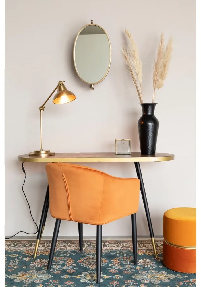 Oranžový zamatový taburet Bubbly – White Label