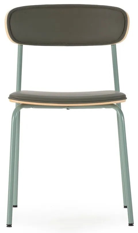 Tmavozelené čalúnené stohovateľné jedálenské stoličky v súprave 2 ks Saula – Marckeric