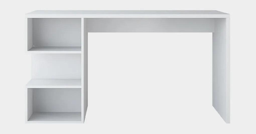 Biely pracovný stôl Martha White, šírka 140 cm