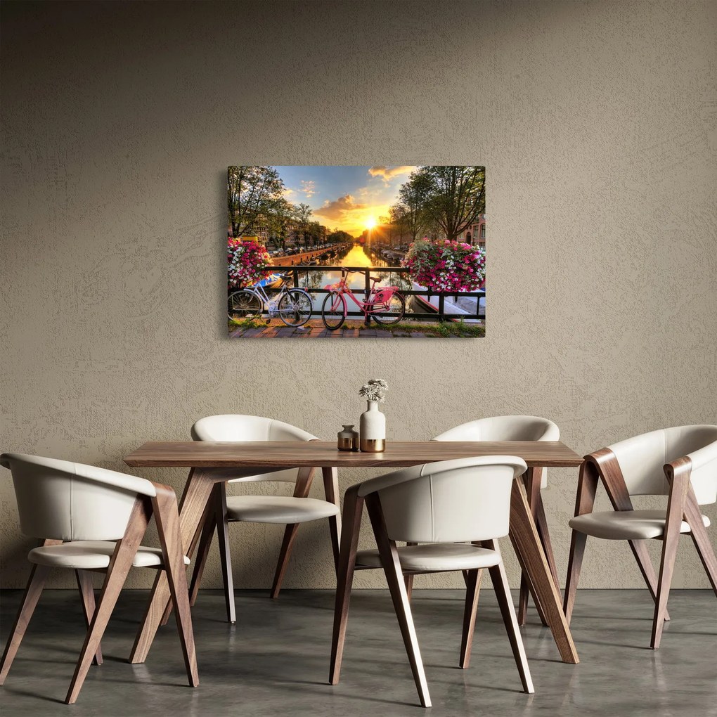 Obraz - Východ slnka v Amsterdame (90x60 cm)