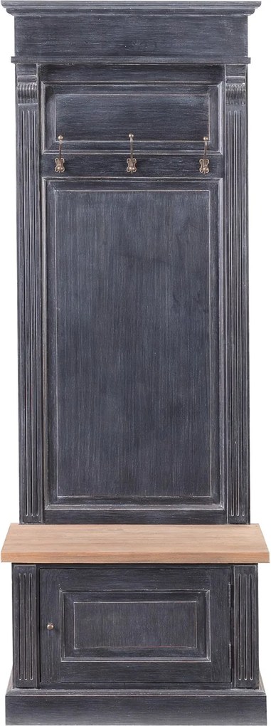 Šatník Bradford do predsiene 79 x 45 x 210 cm old black &amp; natural