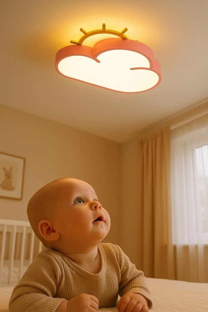 IKO LED stropná lampa s diaľkovým ovládačom – Ružový oblak